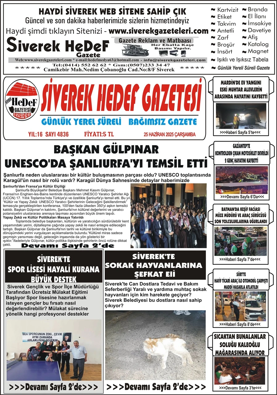 25.06.2025 Tarihli Gazetemiz