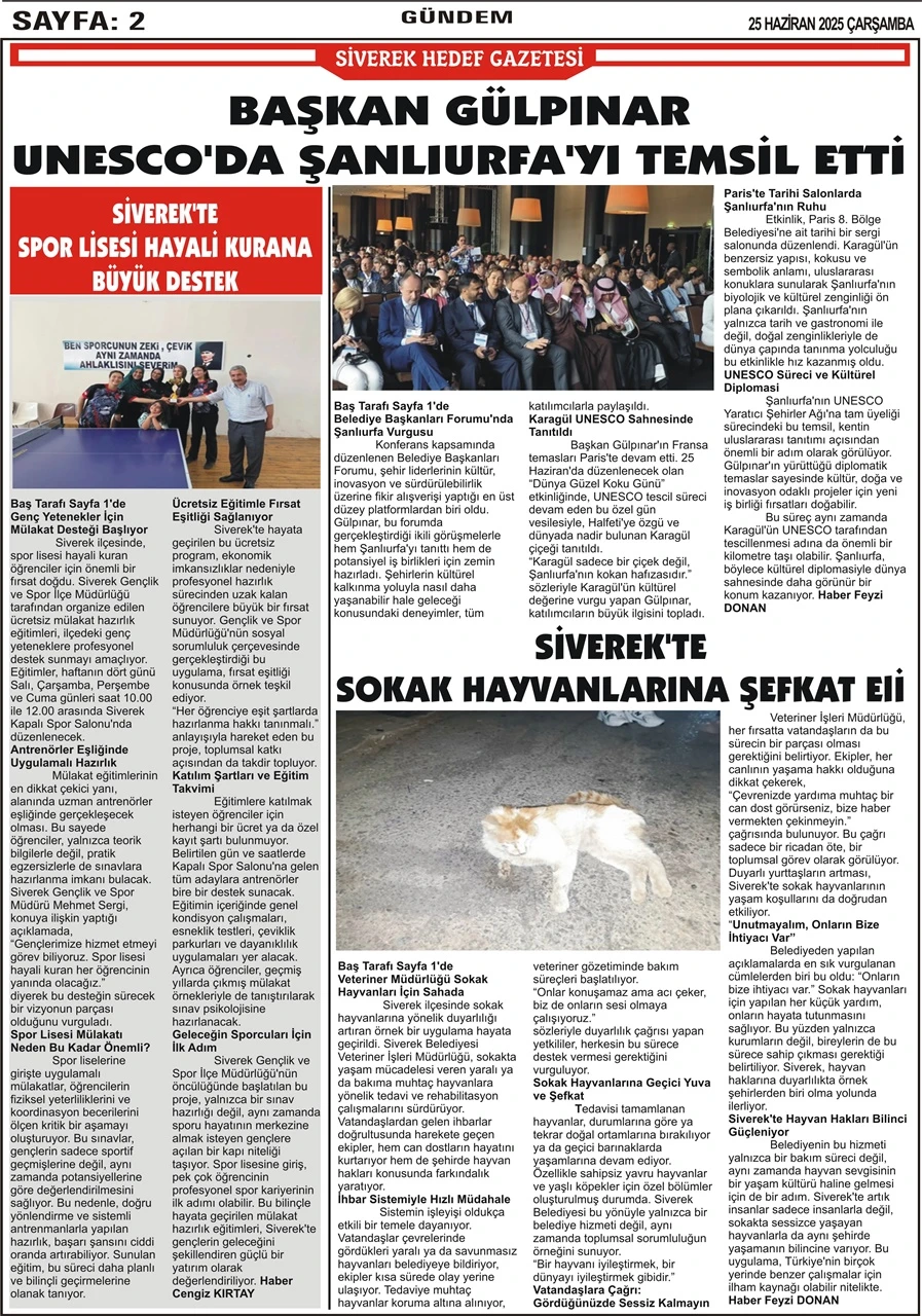 25.06.2025 Tarihli Gazetemiz