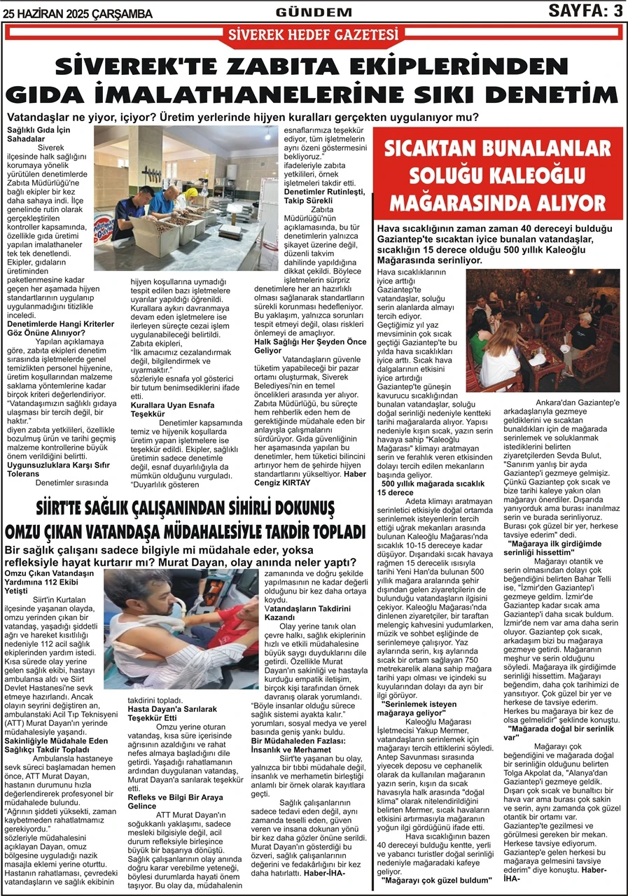25.06.2025 Tarihli Gazetemiz
