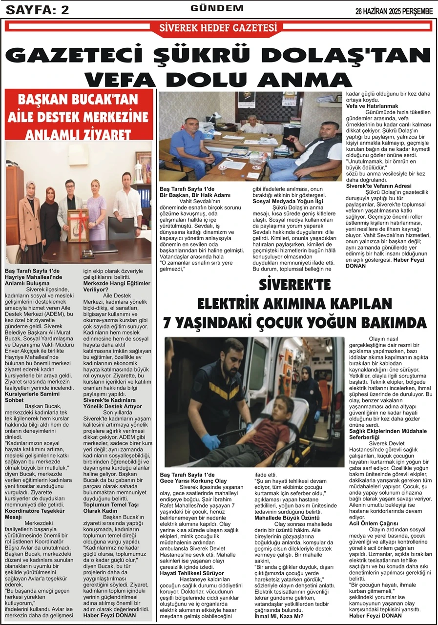 26.06.2025 Tarihli Gazetemiz