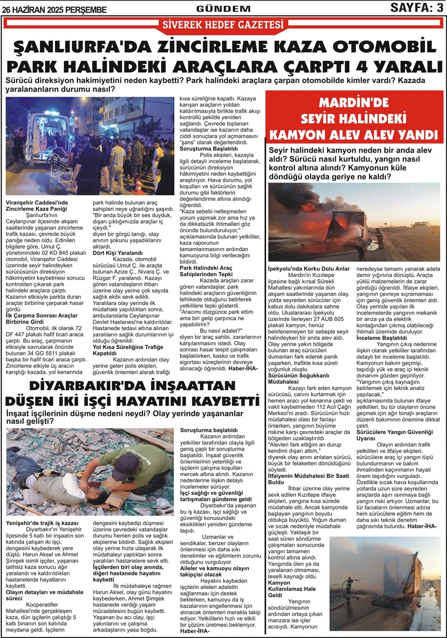 26.06.2025 Tarihli Gazetemiz