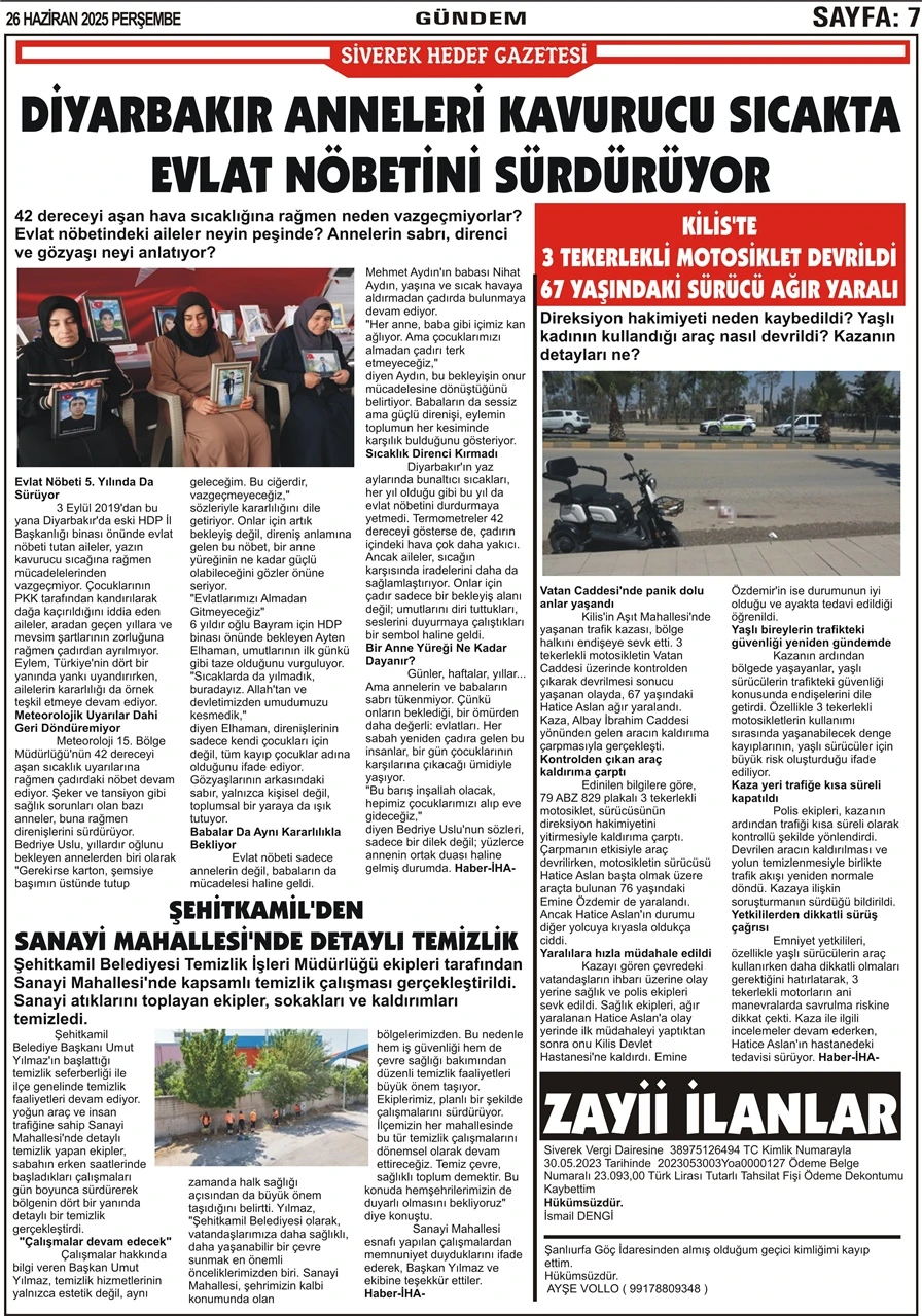 26.06.2025 Tarihli Gazetemiz
