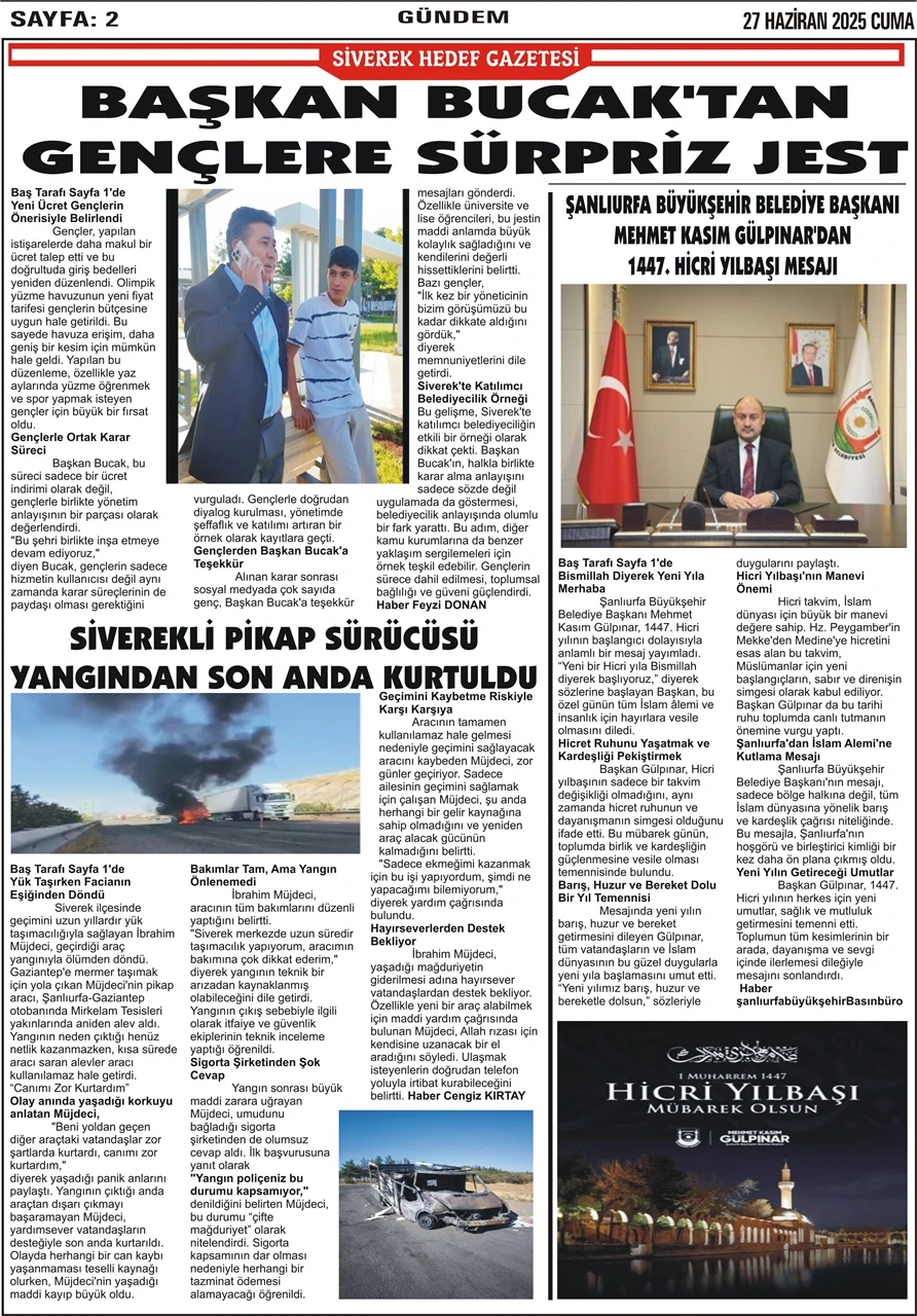 27.06.2025 Tarihli Gazetemiz