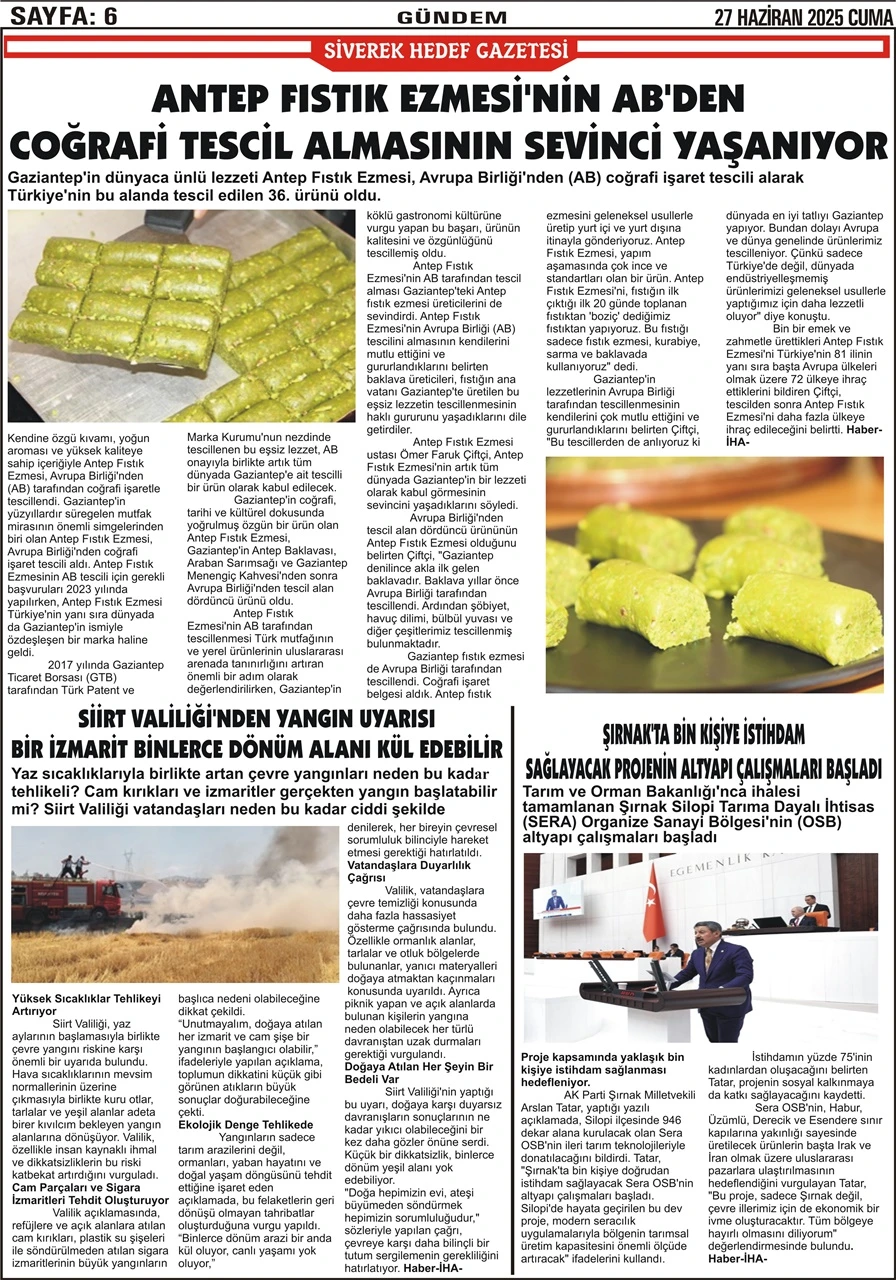 27.06.2025 Tarihli Gazetemiz