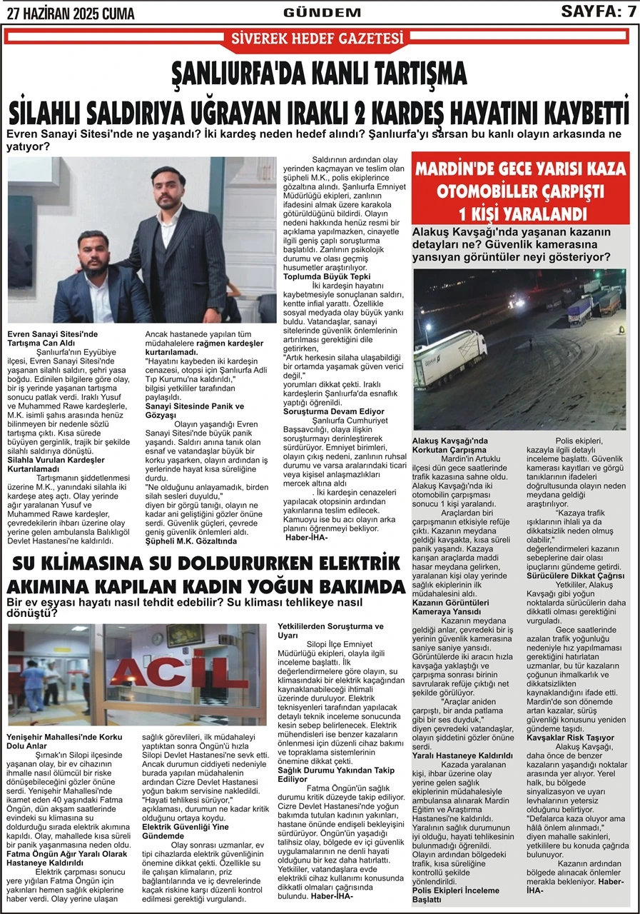 27.06.2025 Tarihli Gazetemiz