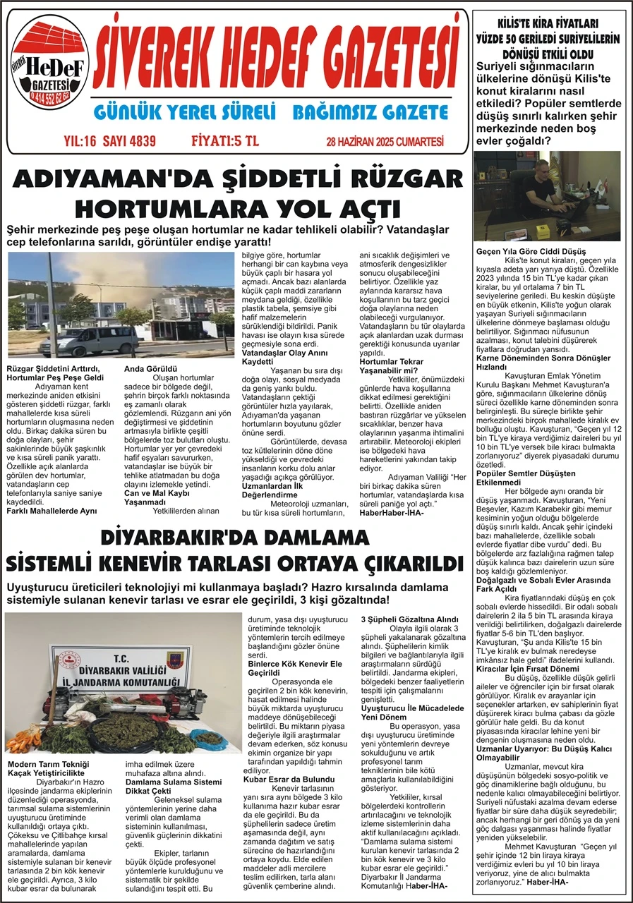 28.06.2025 Tarihli Gazetemiz