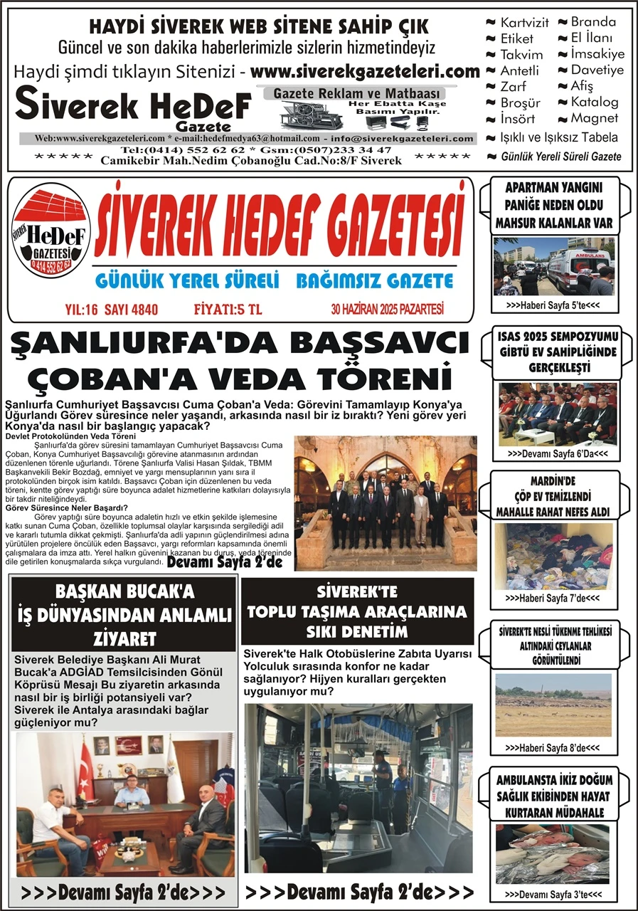 30.06.2025 Tarihli Gazetemiz