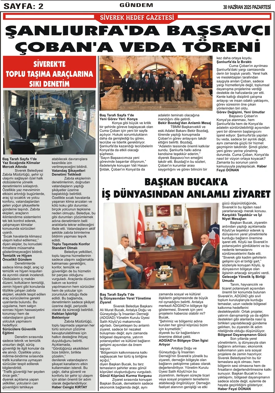 30.06.2025 Tarihli Gazetemiz