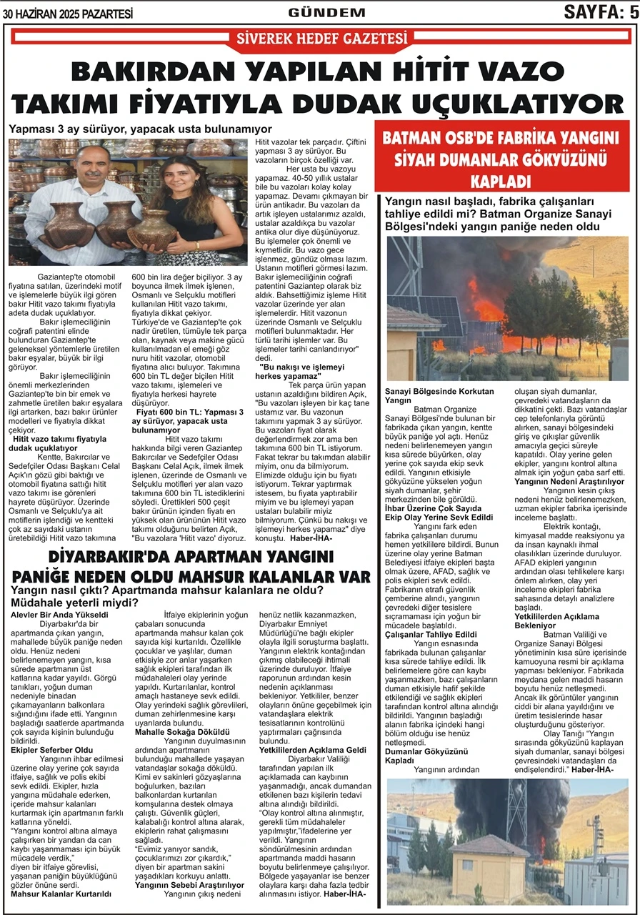 30.06.2025 Tarihli Gazetemiz