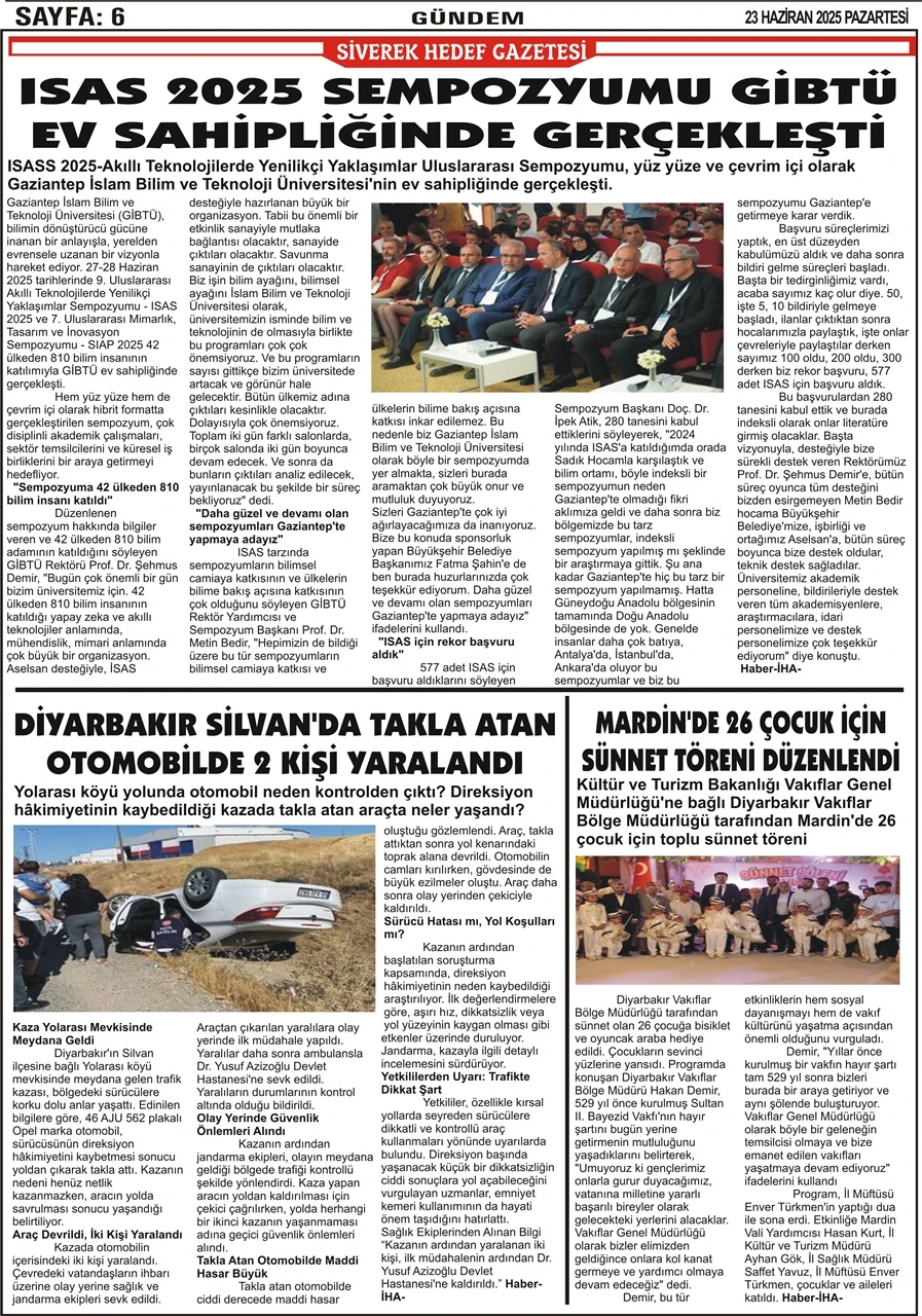 30.06.2025 Tarihli Gazetemiz