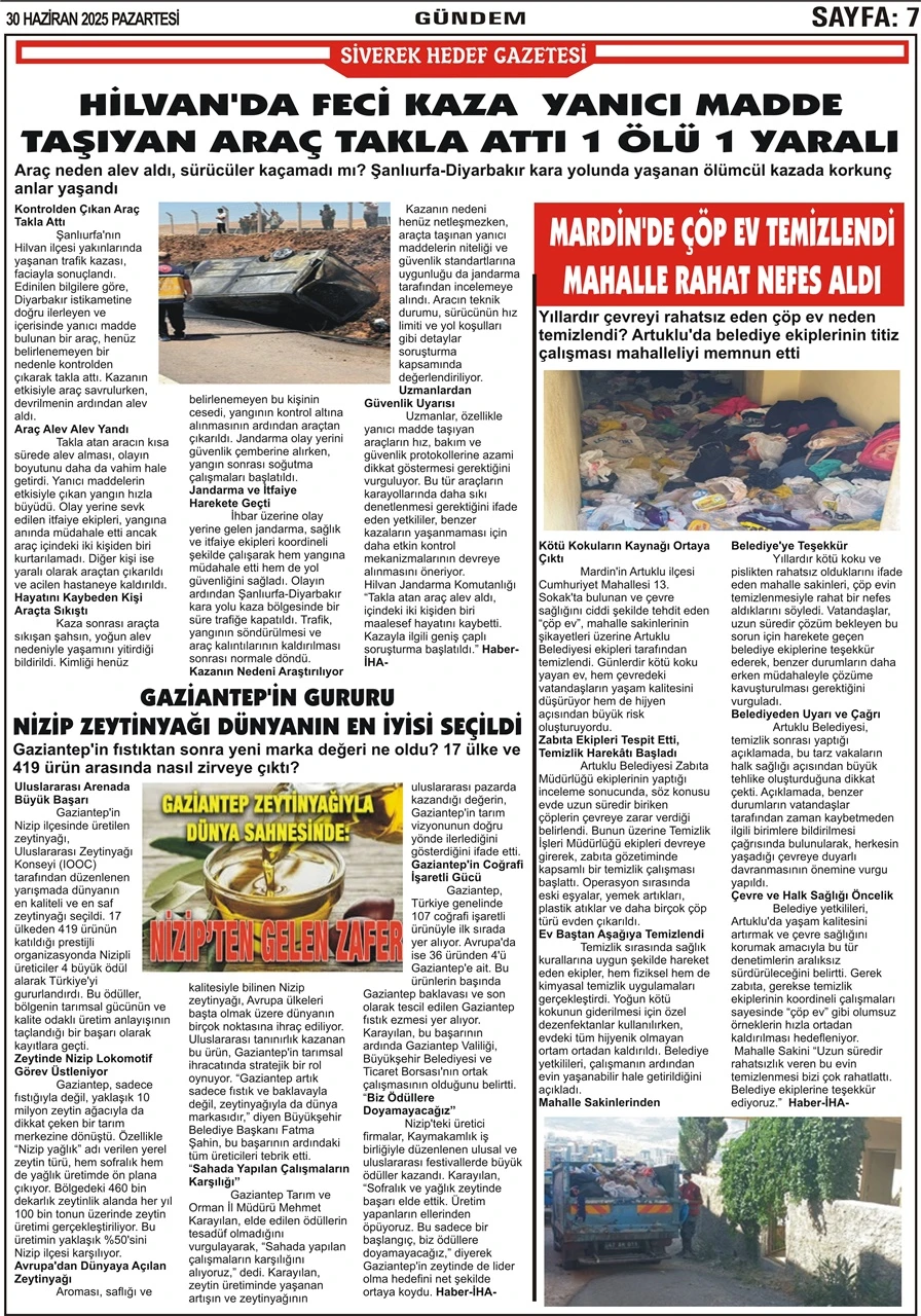 30.06.2025 Tarihli Gazetemiz