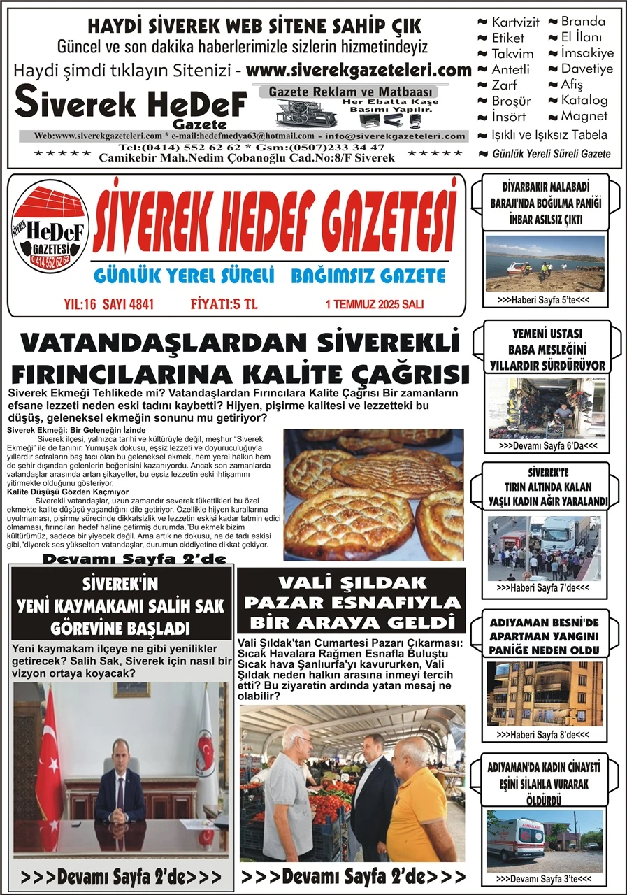 1.07.2025 Tarihli Gazetemiz