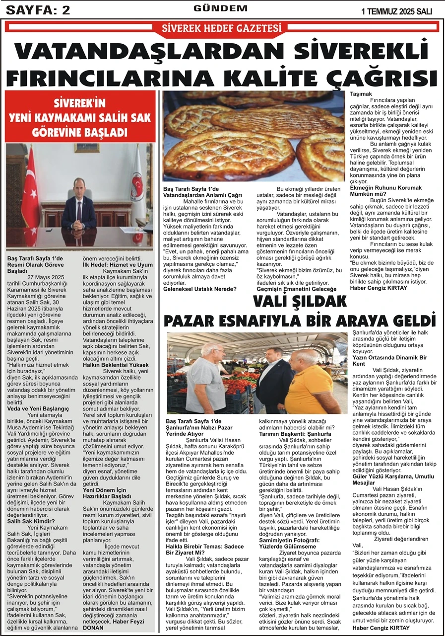 1.07.2025 Tarihli Gazetemiz
