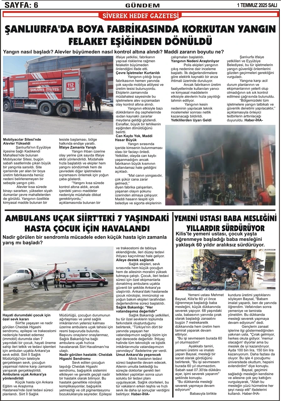 1.07.2025 Tarihli Gazetemiz