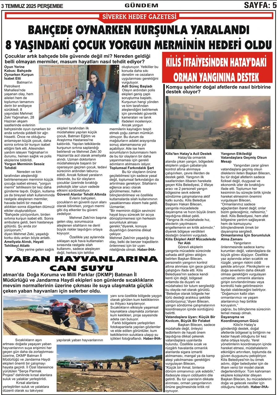 3.07.2025 Tarihli Gazetemiz