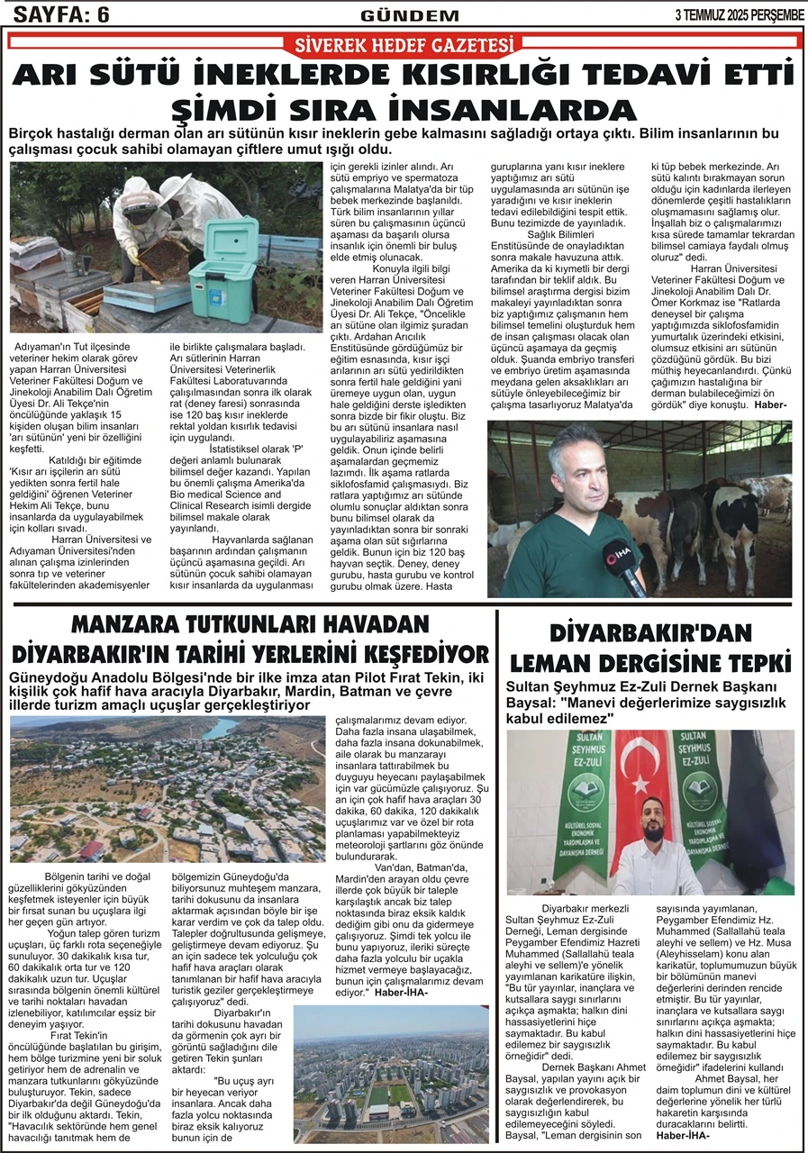 3.07.2025 Tarihli Gazetemiz