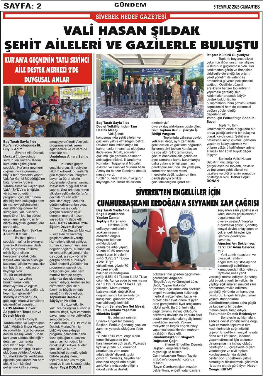 5.07.2025 Tarihli Gazetemiz