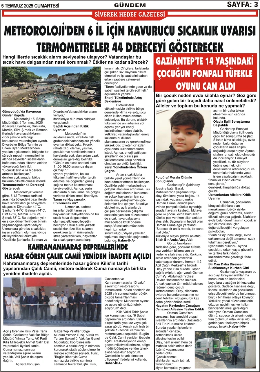 5.07.2025 Tarihli Gazetemiz