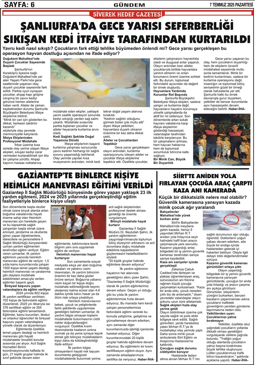 7.07.2025 Tarihli Gazetemiz 
