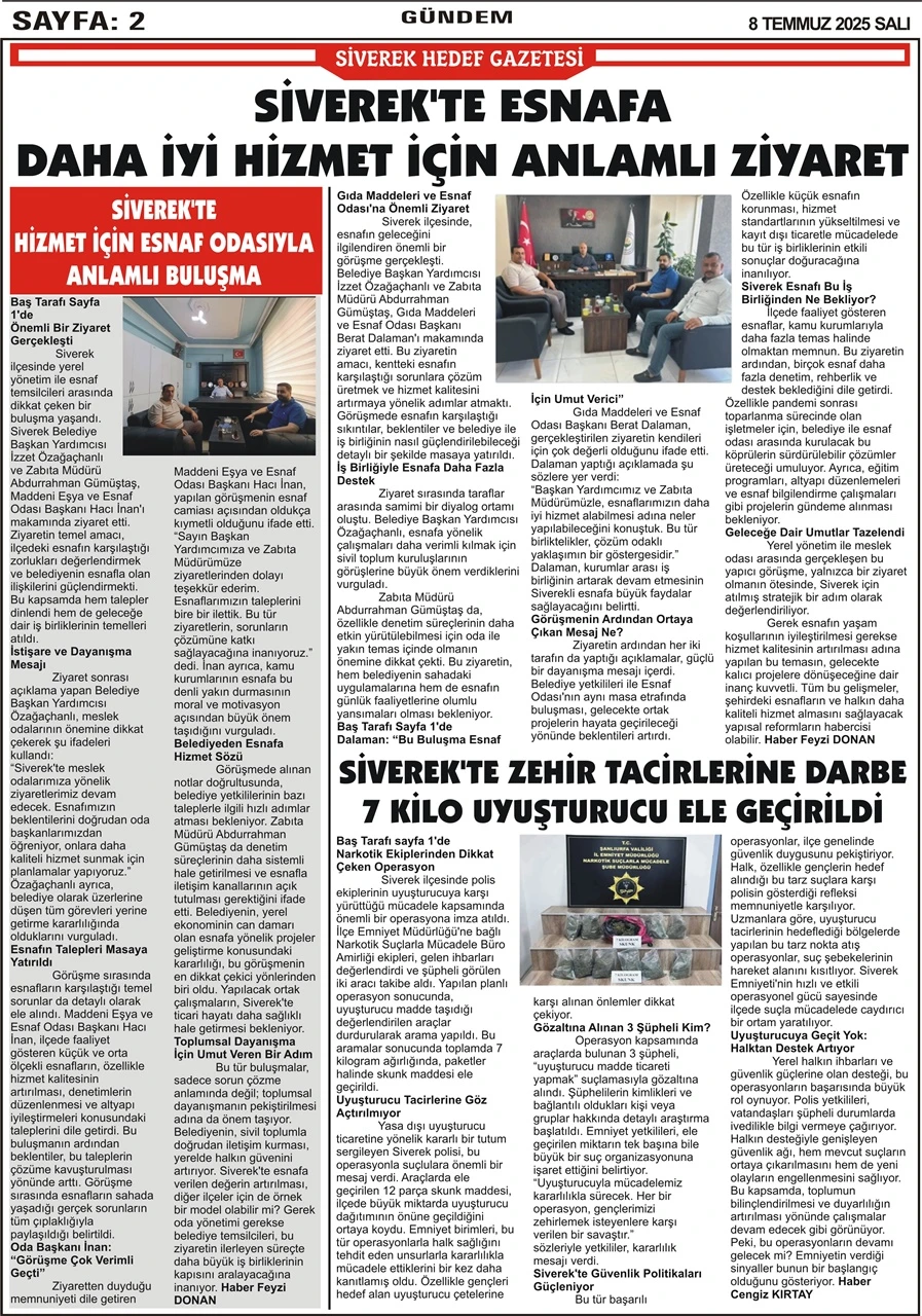 8.07.2025 Tarihli Gazetemiz