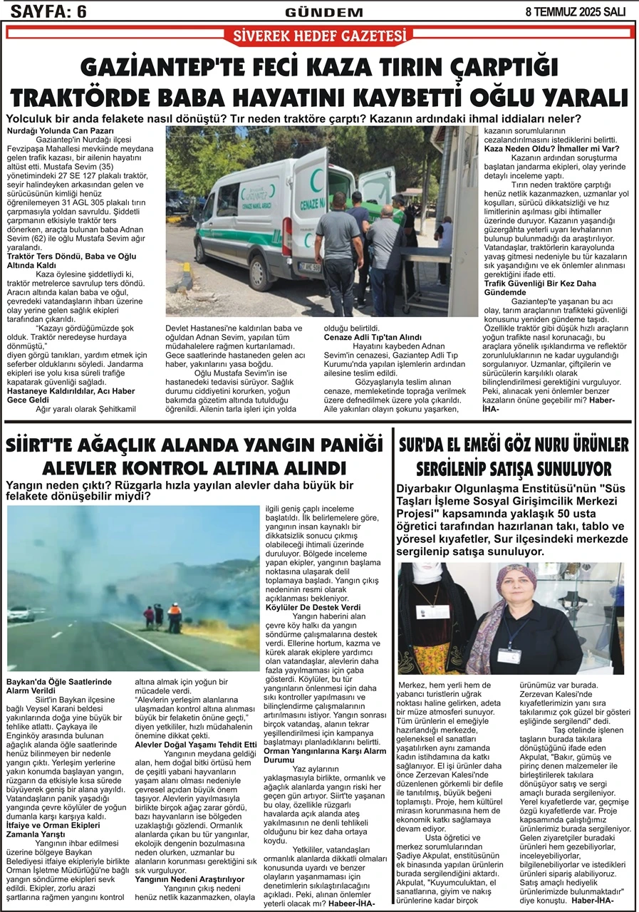 8.07.2025 Tarihli Gazetemiz