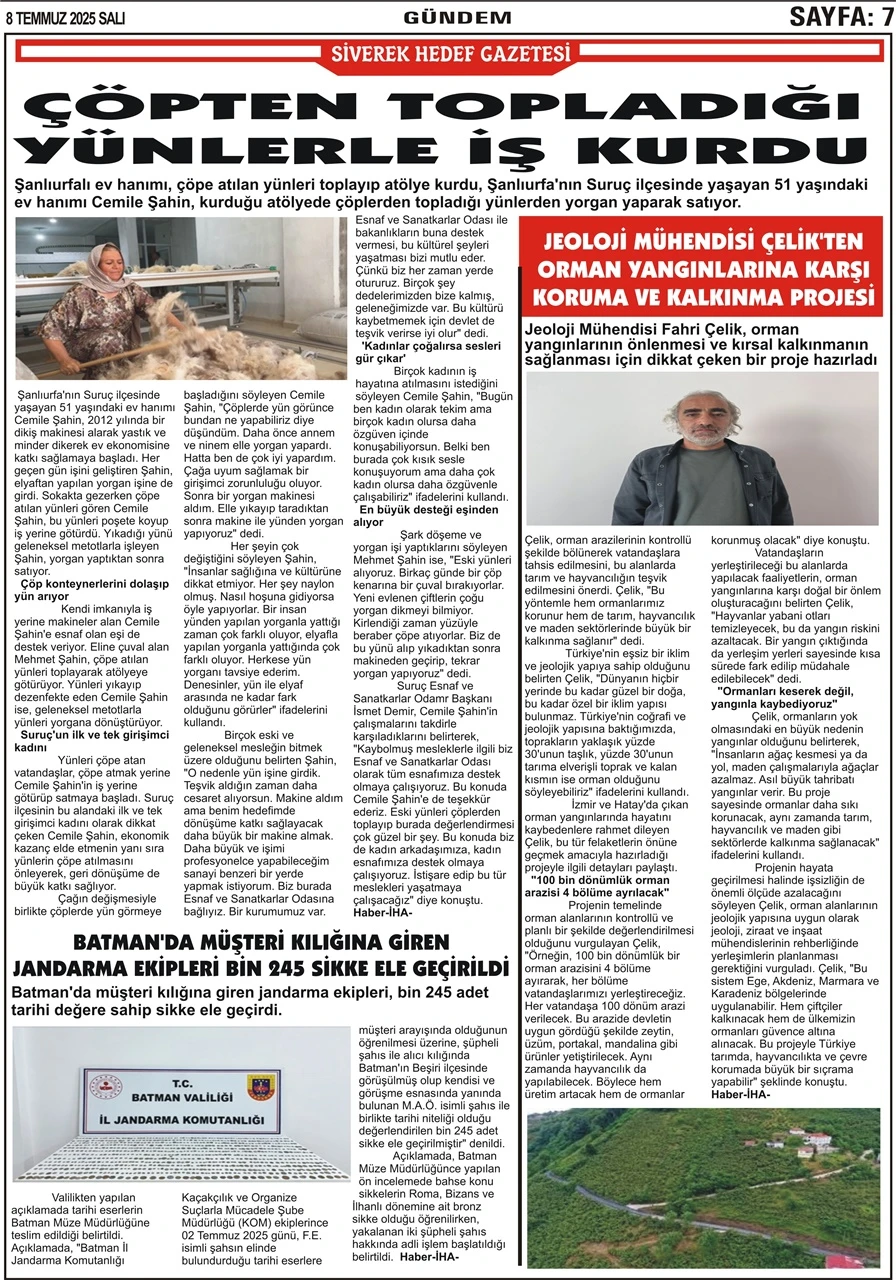 8.07.2025 Tarihli Gazetemiz