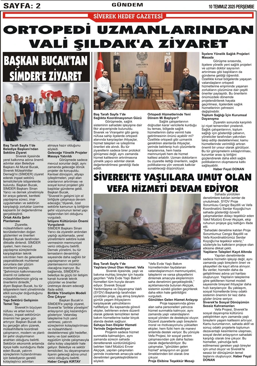 10.07.2025 Tarihli Gazetemiz