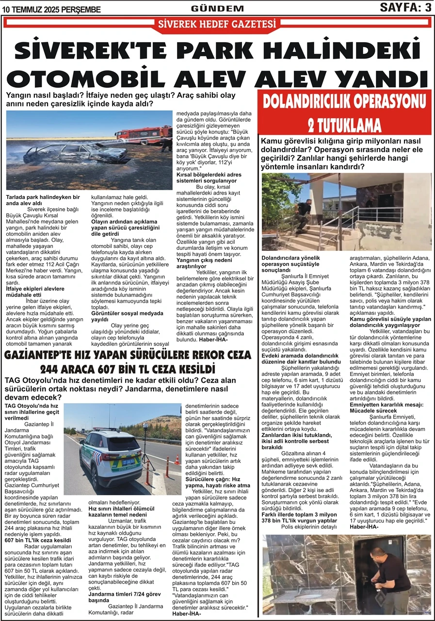 10.07.2025 Tarihli Gazetemiz