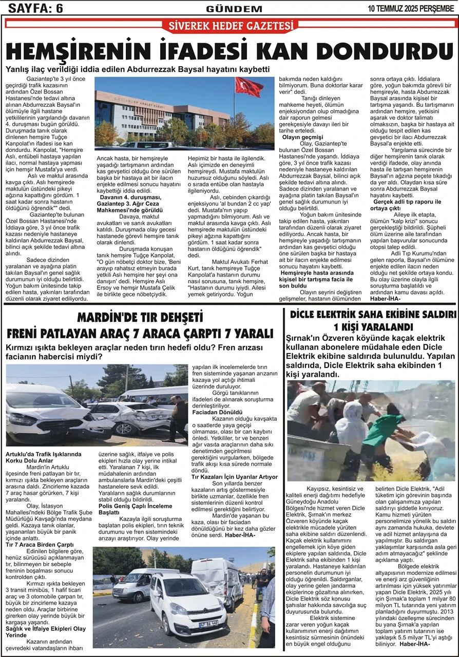 10.07.2025 Tarihli Gazetemiz