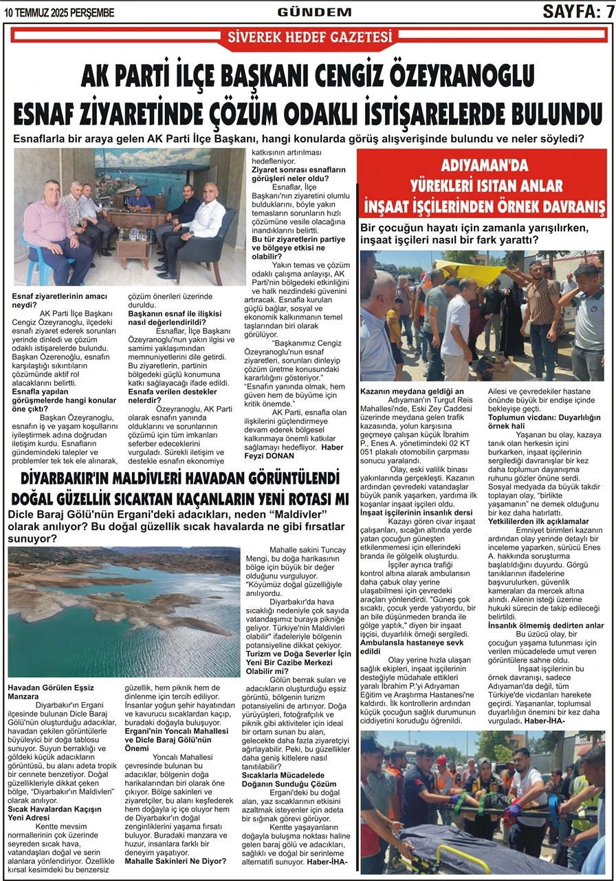 10.07.2025 Tarihli Gazetemiz