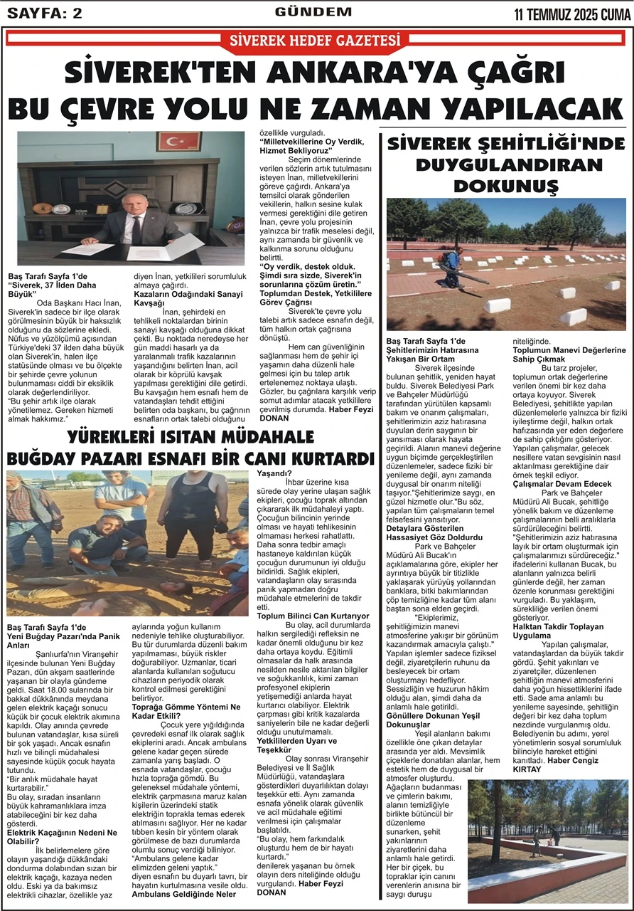 11.07.2025 Tarihli Gazetemiz