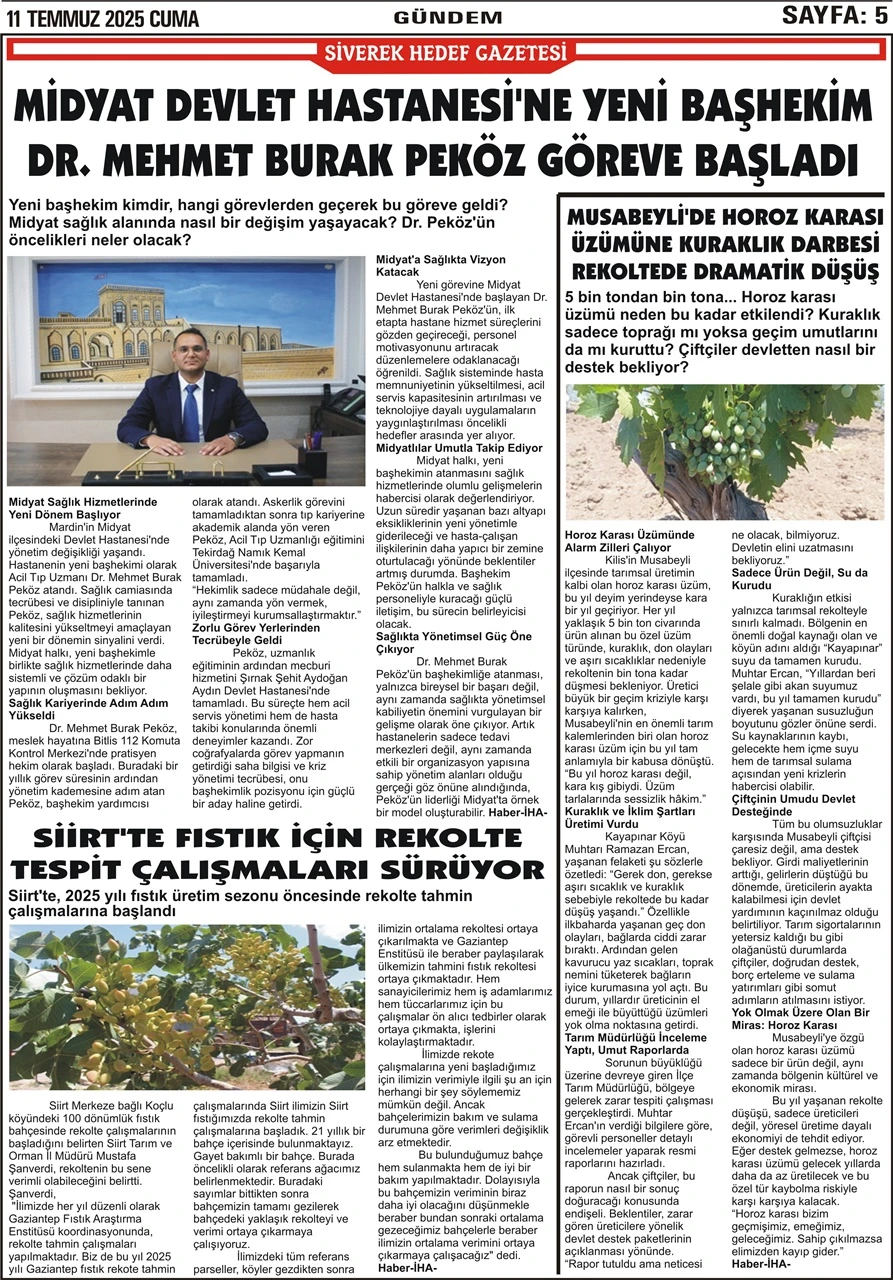 11.07.2025 Tarihli Gazetemiz
