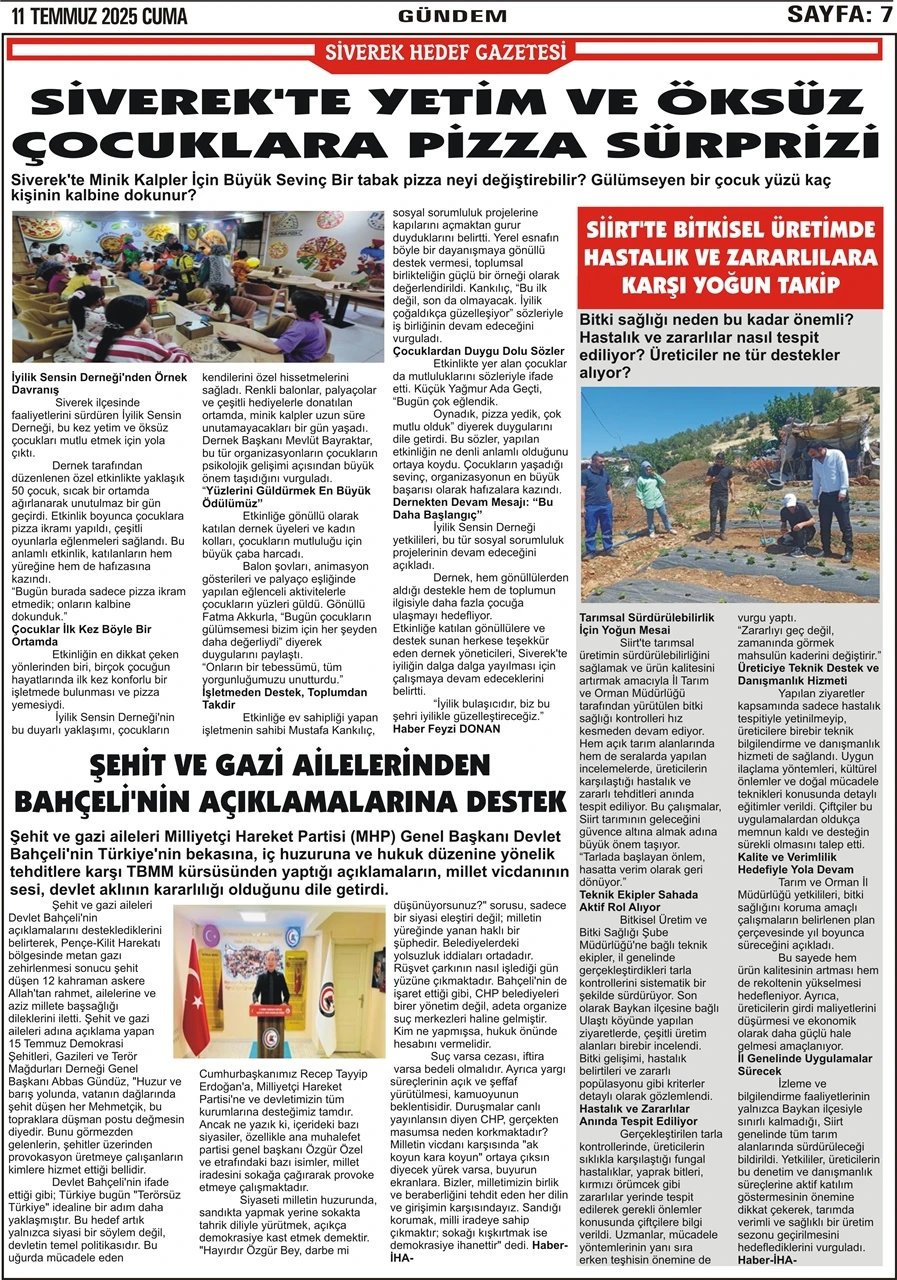 11.07.2025 Tarihli Gazetemiz