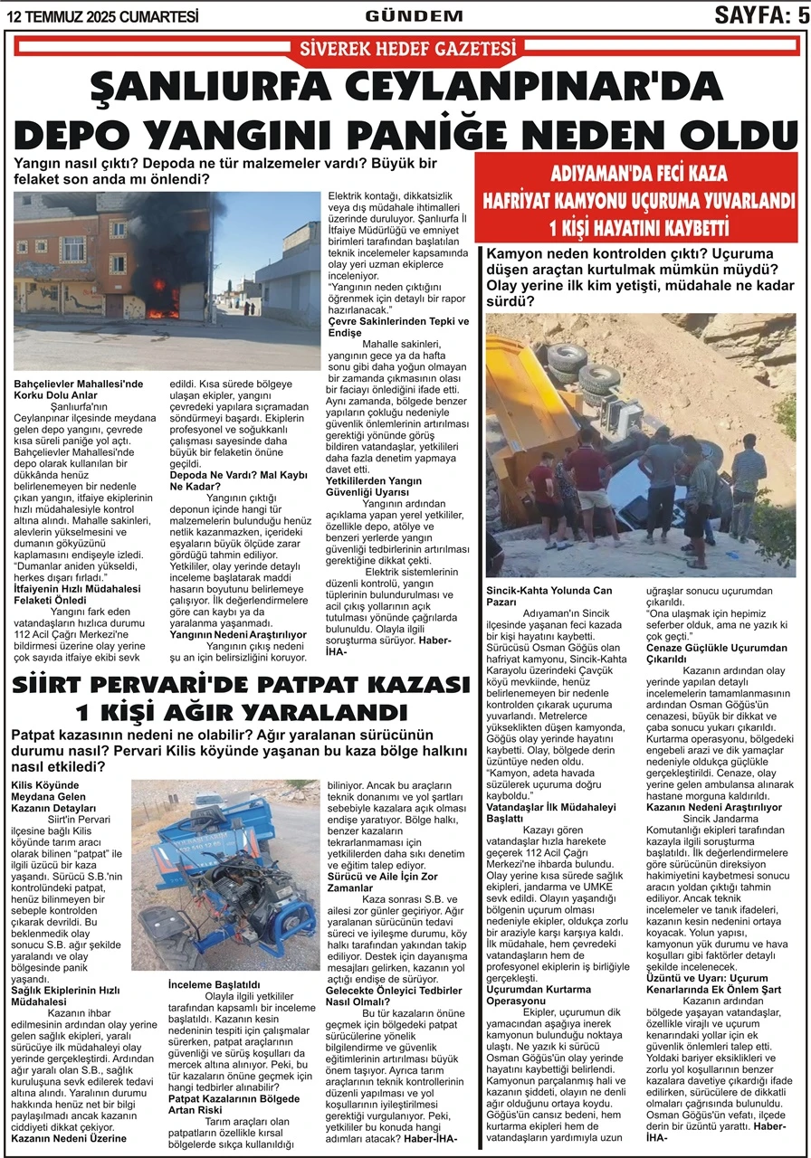 12.07.2025 Tarihli Gazetemiz