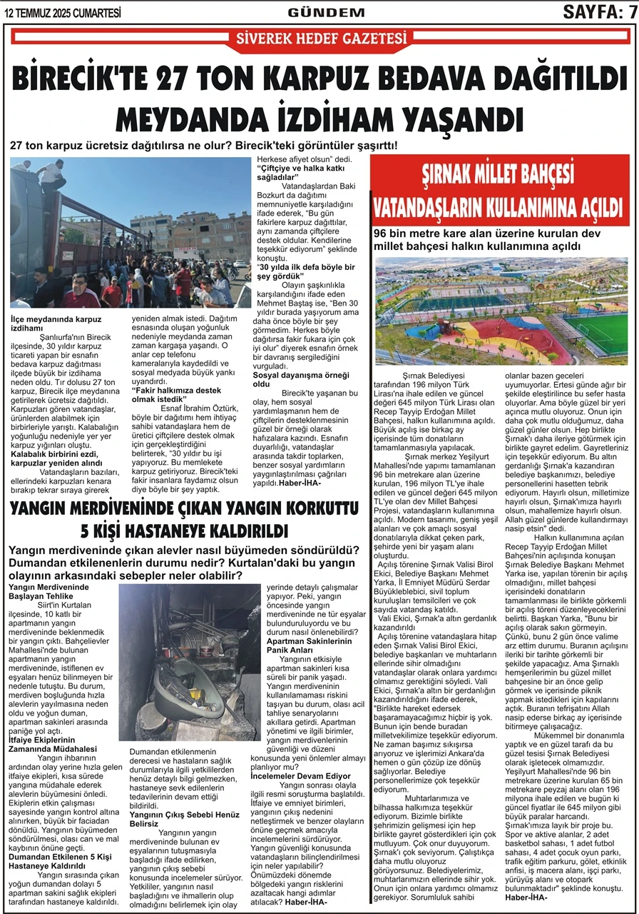 12.07.2025 Tarihli Gazetemiz