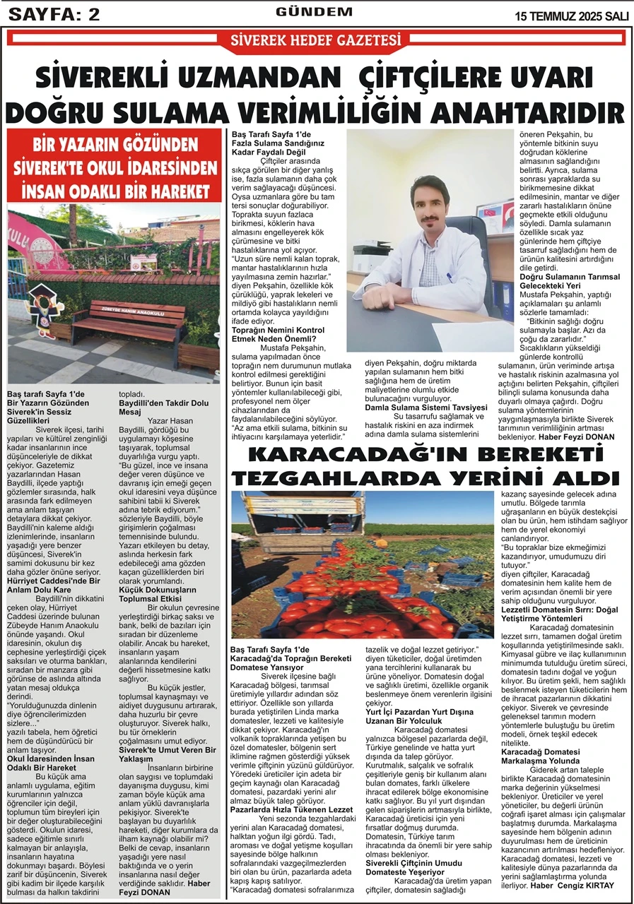 15.07.2025 Tarihli Gazetemiz
