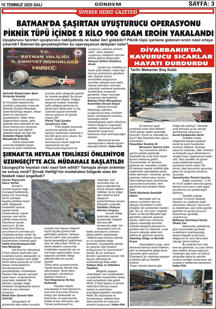 15.07.2025 Tarihli Gazetemiz