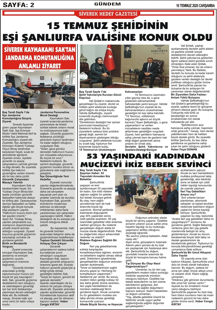 16.07.2025 Tarihli Gazetemiz