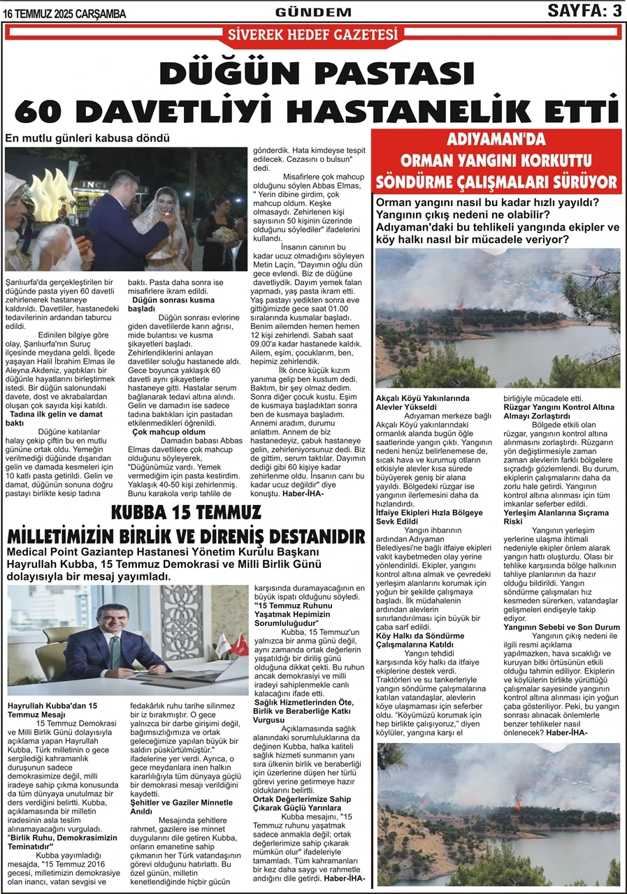 16.07.2025 Tarihli Gazetemiz