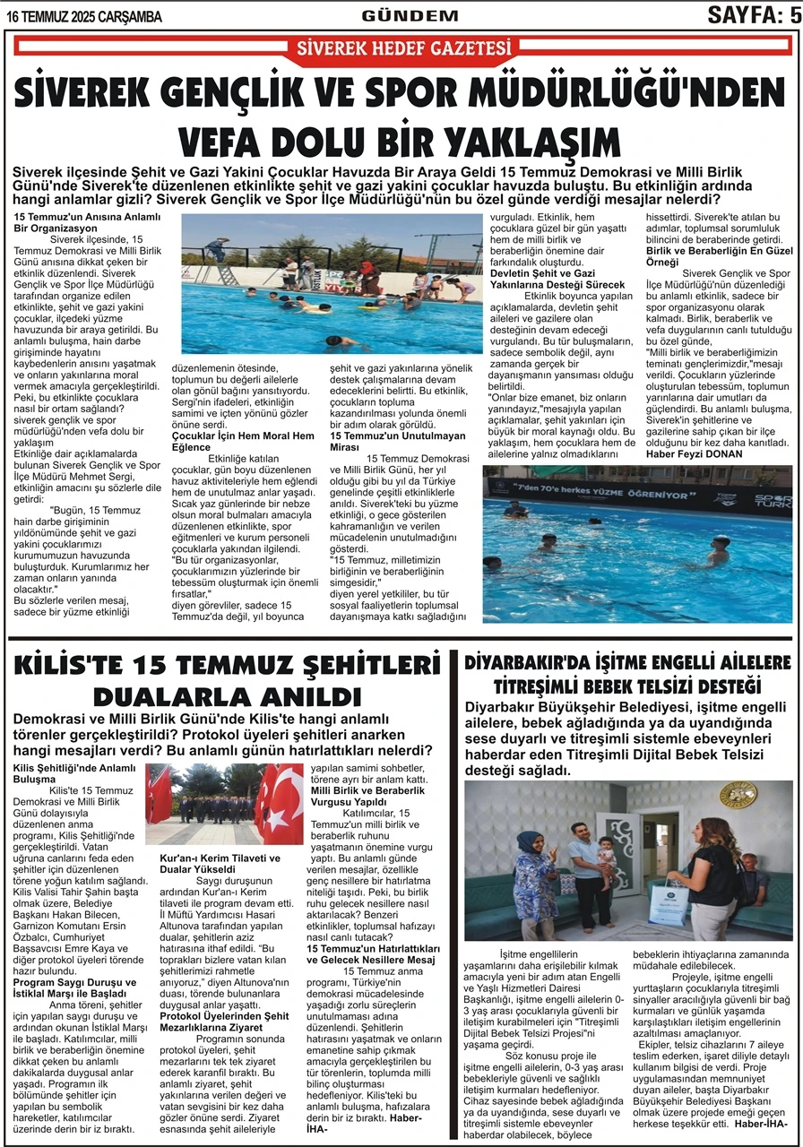 16.07.2025 Tarihli Gazetemiz