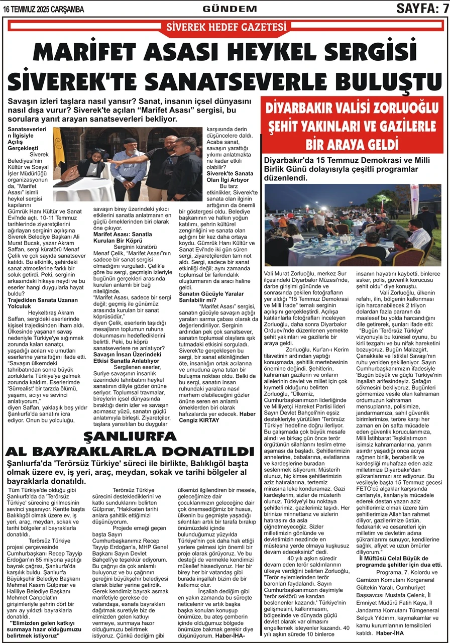 16.07.2025 Tarihli Gazetemiz