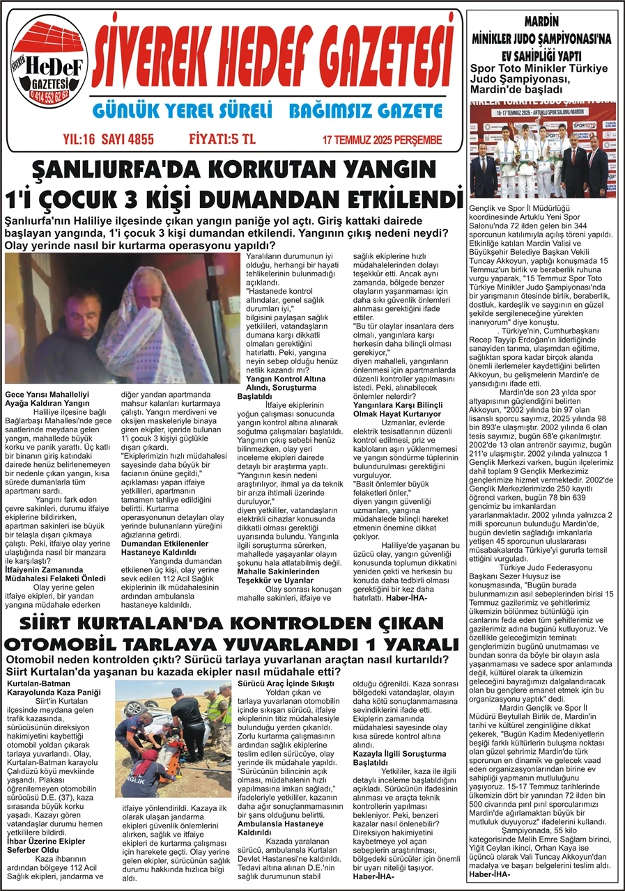 17.07.2025 Tarihli Gazetemiz