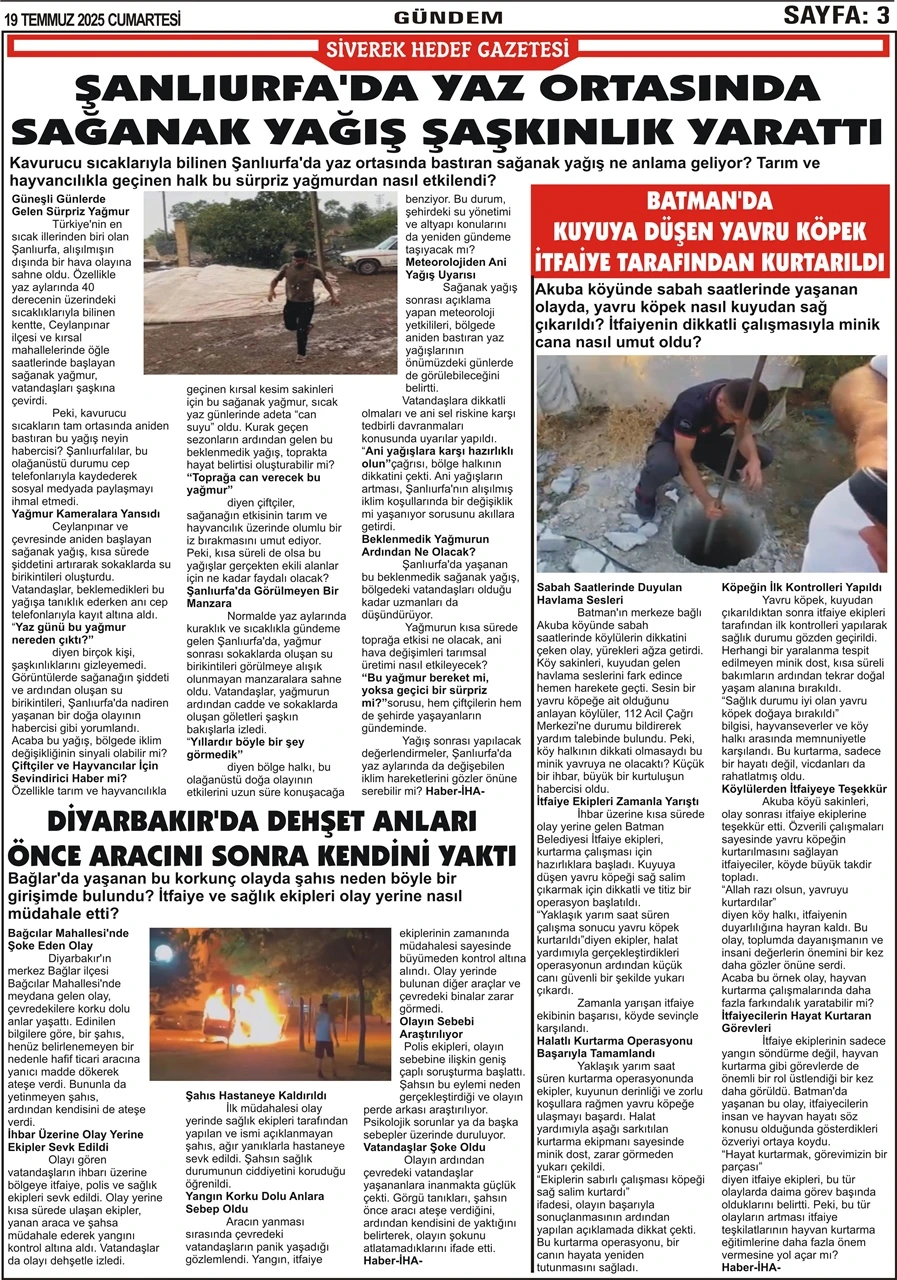 19.07.2025 Tarihli Gazetemiz