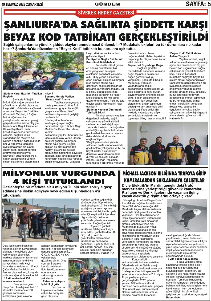 19.07.2025 Tarihli Gazetemiz