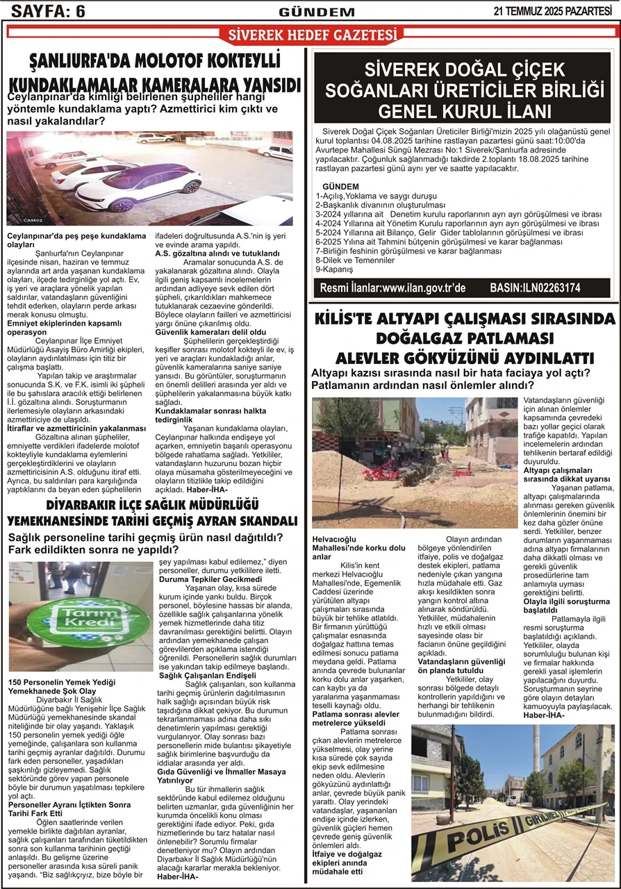 21.07.2025 Tarihli Gazetemiz