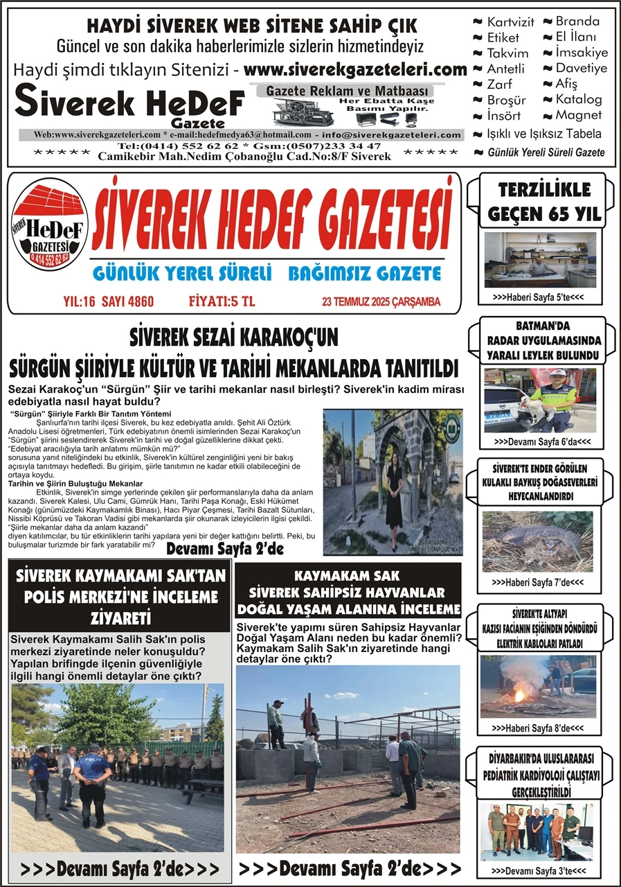 23.07.2025 Tarihli Gazetemiz
