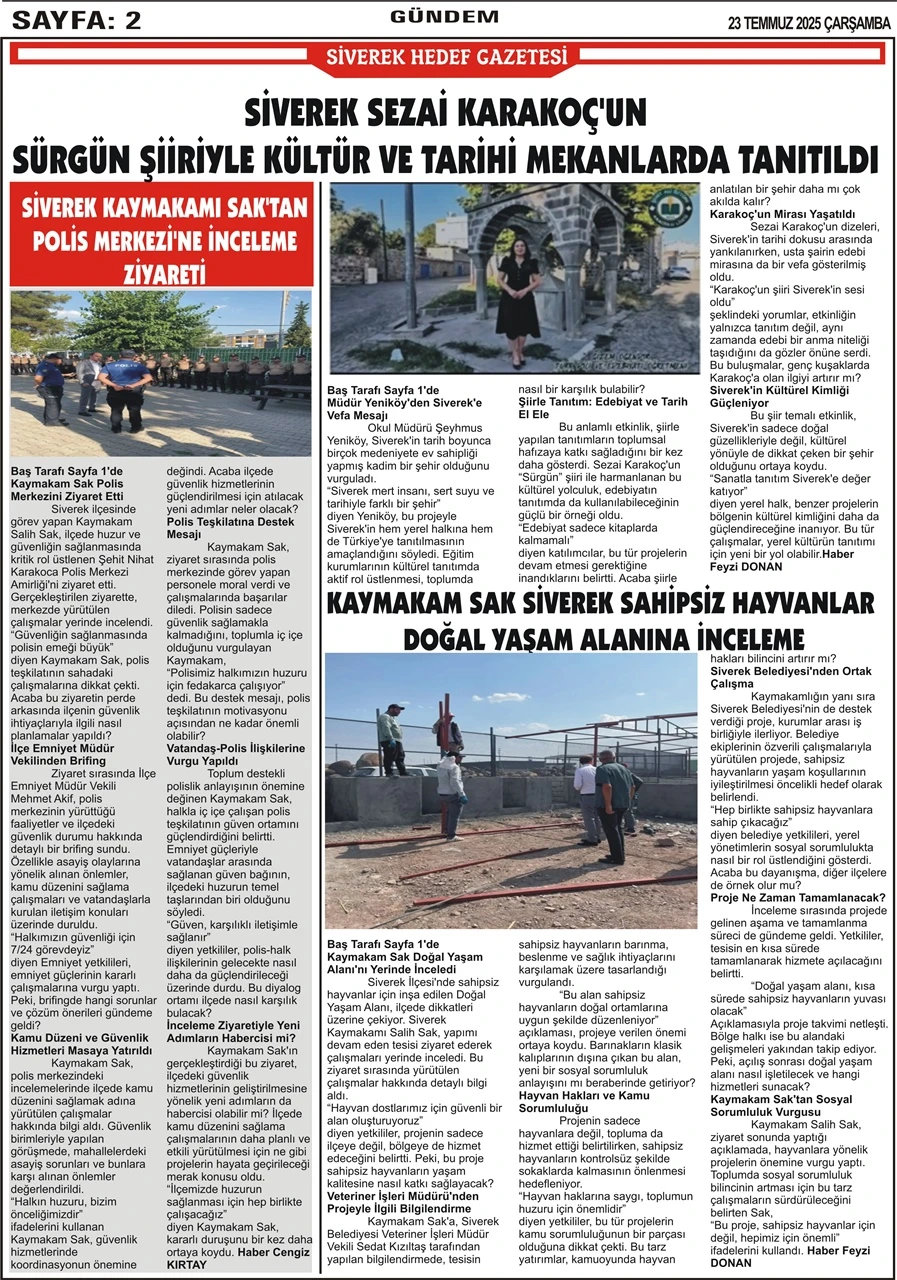 23.07.2025 Tarihli Gazetemiz