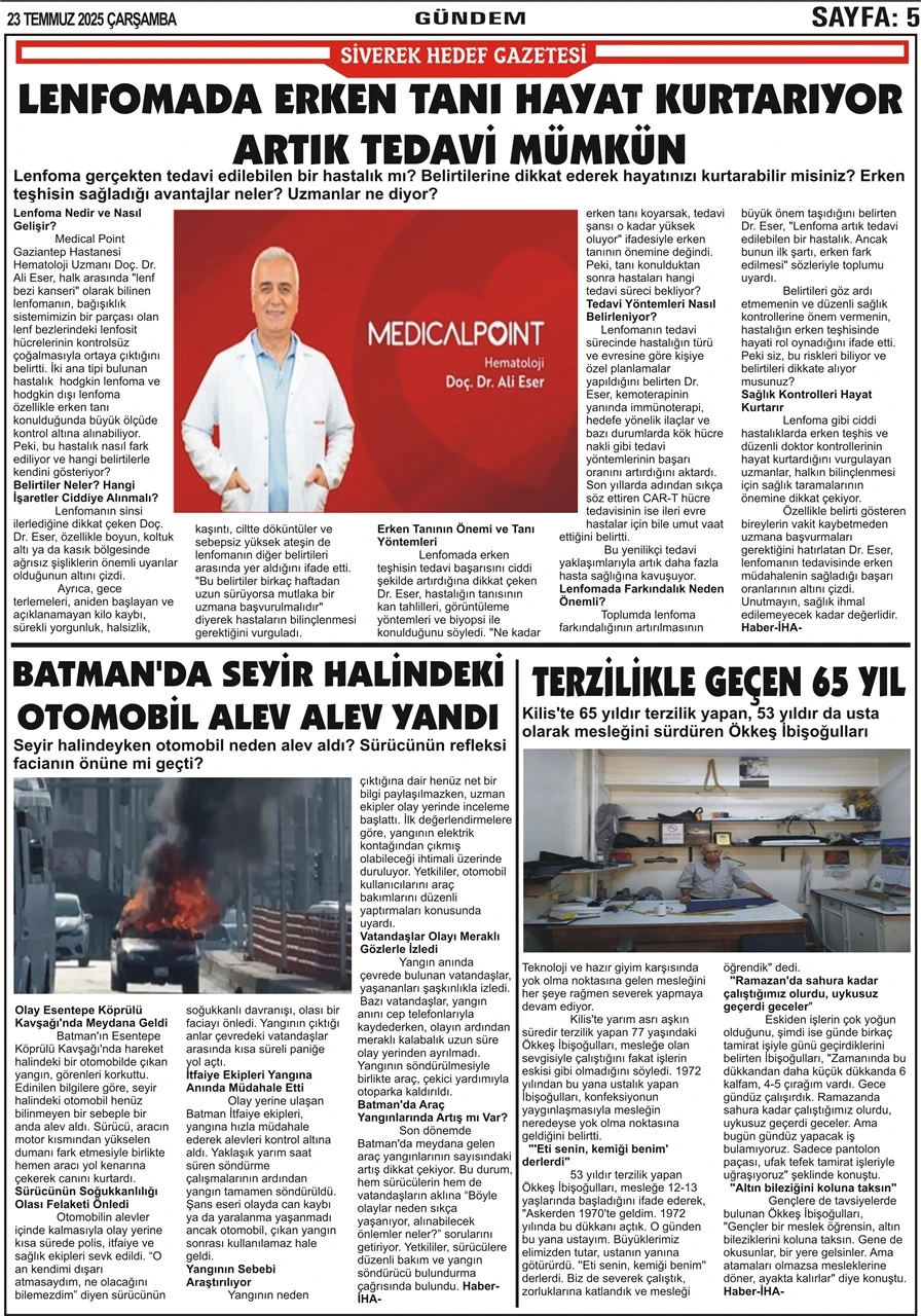 23.07.2025 Tarihli Gazetemiz