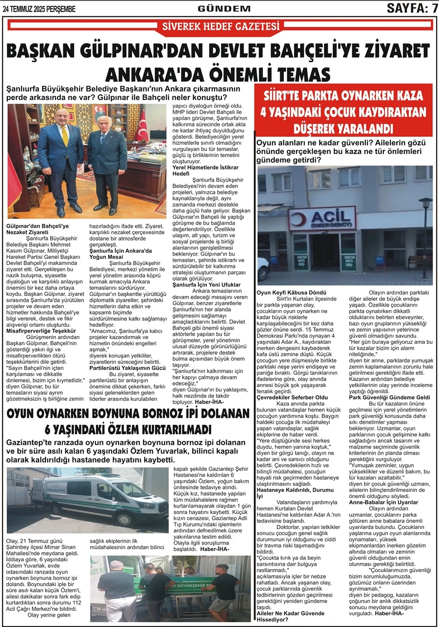 24.07.2025 Tarihli Gazetemiz