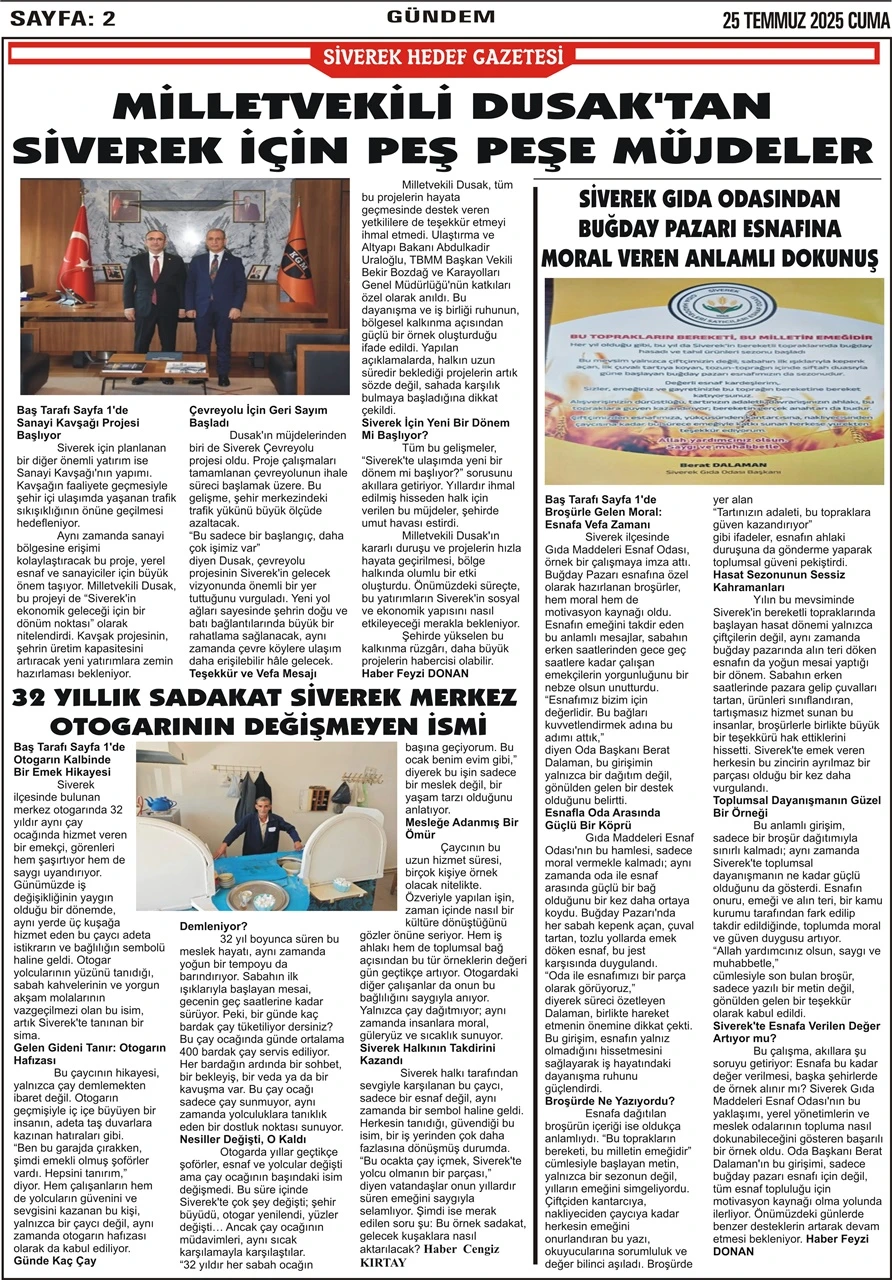 25.07.2025 Tarihli Gazetemiz